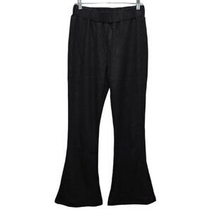 Dance & Marvel Coated Flare Leg Fleece Lined Pants Large New Black Comfort